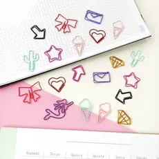 Kit com 6 Clips de Papel Divertido Colorido Papelaria - ZALLUNA