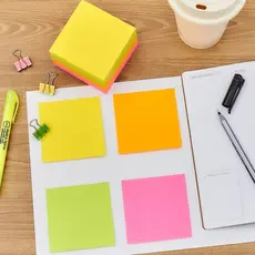 1 Bloco De Notas 100 Folhas Adesivo Para Anotações Organização de Tarefas Colorido - ZALLUNA SC