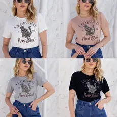 Blusa manga curto T-SHIRT estampas 🐆 LEOPARD / / TECIDO: VISCOLYCRA