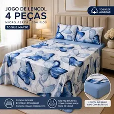Jogo de Cama Casal 4 Peças Ouro textil 500 fios Premium