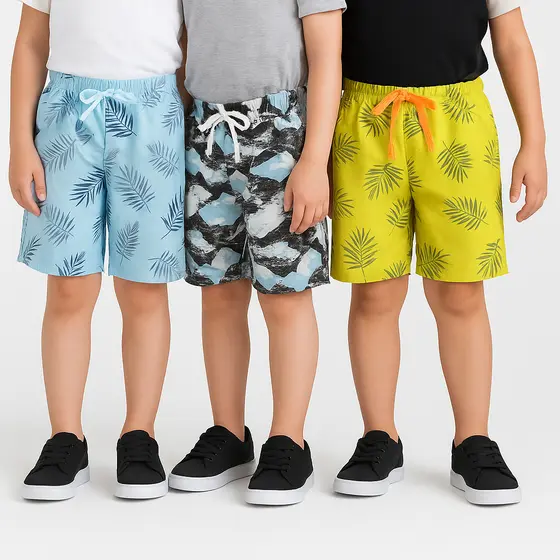 Bermuda infantil kit 3 peças sortidas em tactel ou (1)unitário, shorts menino.