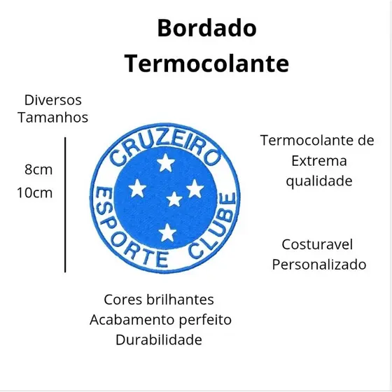Patch Bordado Cruzeiro Termocolante PADRÃO SEM COROA