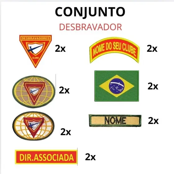 Patch DESBRAVADORES, Kit Combo, Termocolante e personalizado