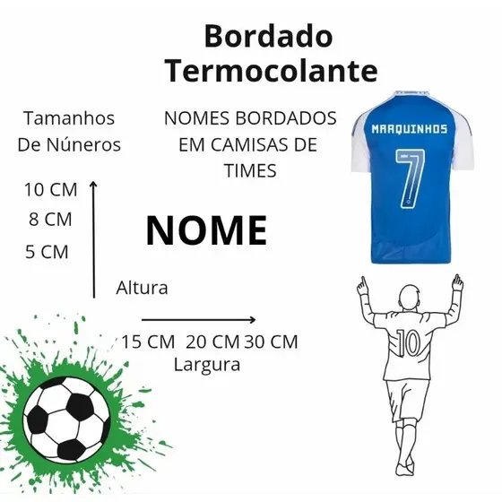 Patch Bordado Nome Times Camisa Futebol Termocolante