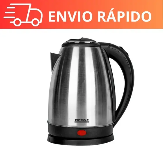 Chaleira Jarra Elétrica Inox Capacidade 2 Litros Rápido Aquecimento Água 127V e 220V Envio Imediato