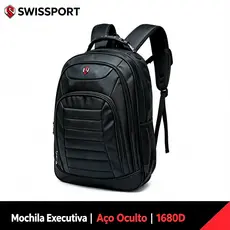 Mochila Executiva Trabalho Laptop Reforçada Cabo De Aço Swissport