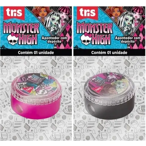 Apontador com depósito Monster High redondo blister Tris