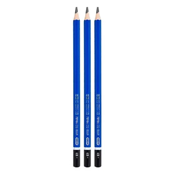 Lápis para Desenho 6B – Blister com 3 Unidades | BRW