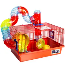 Gaiola Casinha Hamster Tubo Super Luxo Confortavel Resistente 1 Andar Da Jel Plast