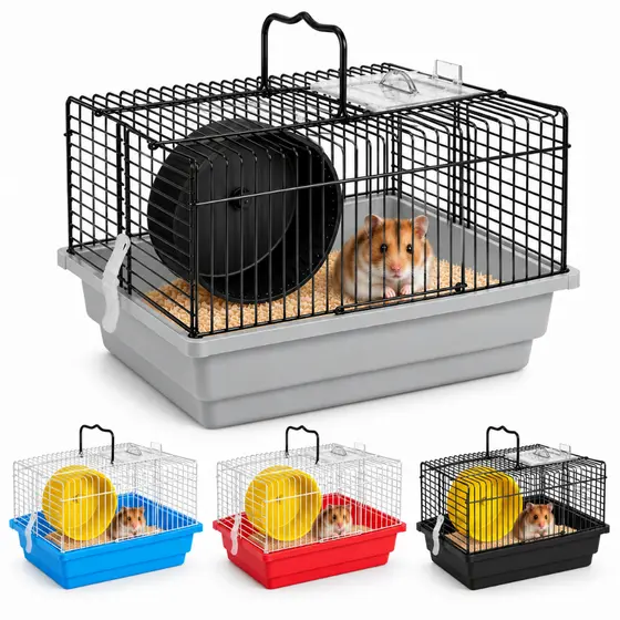 Gaiola Resistente Hamster Brasileirinha Basica Jel Plast Com Rodinha Exercício Alça Para Roedores