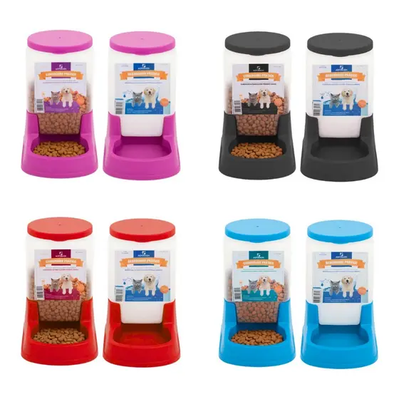 Kit Comedouro 3KG Bebedouro Automático 3L Prático para Cães Gatos Ração Água por Gravidade Alvorada