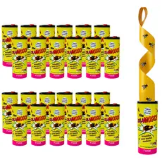 Fita Cola Mosca e Insetos Voadores – Kit 24 Fitas Cola Adesiva Mata Moscas