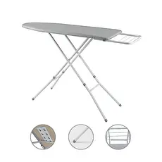 Tábua de Passar Roupa Reforçada Dobrável 4 Alturas Porta Ferro Tecido Térmico Extra Forte Estável
