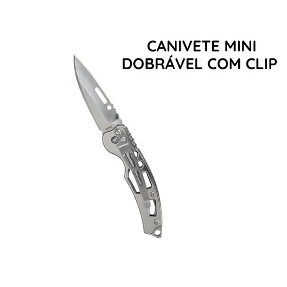 Mini Canivete de Aço Inox Chaveiro com Clip – Compacto, Portátil e Ideal para Presente