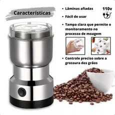 Moedor Multifuncional 110V ou 220V! Moa café, temperos e grãos com um clique