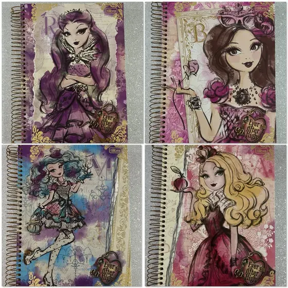 Caderno universitário 10 matérias Ever After High