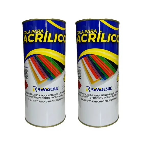 2 Cola para Acrilicos Universal Quimica Revest Sul 900ml