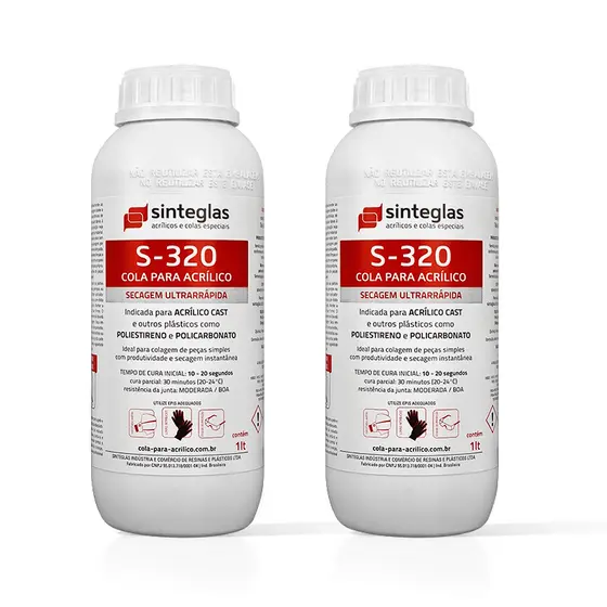 2 Cola Ultra-sinteglas Acrílico/policarbonato S-320 01 Lit