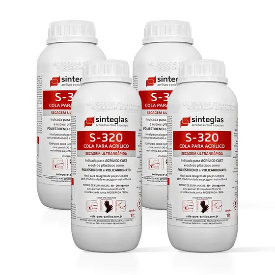 Cola Ultra-Sinteglas Acrilico/Policarbonato S-320 (04 Und.)