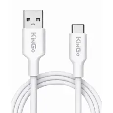 Cabo Tipo C Turbo 2,1A Carregamento Rápido 1m Branco KinGo
