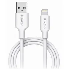 Cabo para iPhone Lightning Turbo 2,1A Carga Rápida 1m Branco KinGo
