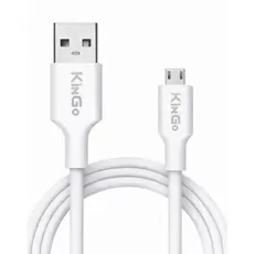 Cabo Micro USB V8 Turbo 2,1A Branco 1m KinGo