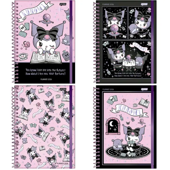 Agenda Planner College 2027 Kuromi 160 Páginas Offset 75g Tamanho 175x242mm Jandaia.