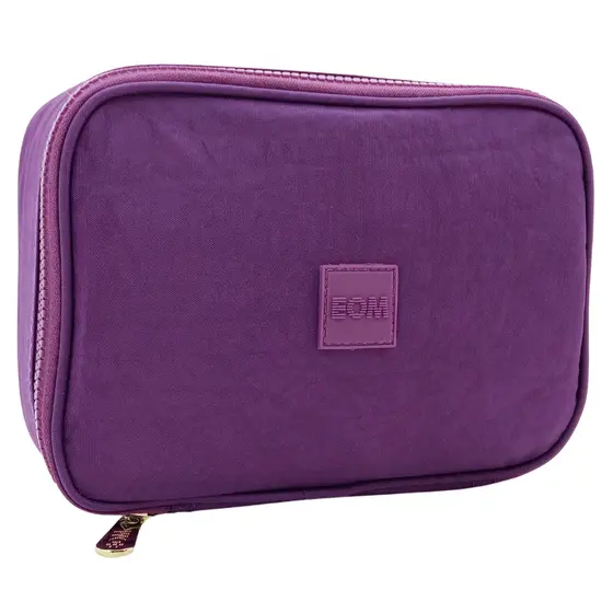 Estojo Roxo Escolar EOM Estilo Nécessaire Quadrado Grande Unissex