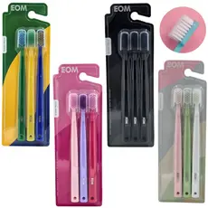 Kit Escova de Dente Adulto Lilas Azul Cerdas Macias com Capa Protetora Rosa 18cm Ideal para Viagem