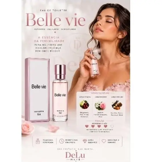 Perfume Feminino Belle Vie Deo Parfum 15ml – Fragrância Elegante, Doce e Marcante | Longa Duração