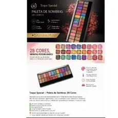 Paleta de Sombras Toque Special 28 Cores - Alta Pigmentação - Matte e Cintilante