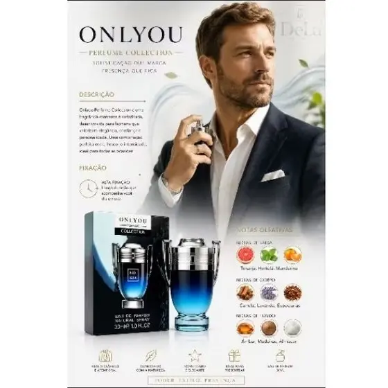 Perfume Masculino Only You Collection Nº 884 Eau de Parfum 30ml – Fragrância Marcante e Sofisticada