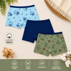 Kit até 10 Cueca Boxer Infantil Menino 2 a 10 Anos Conforto Premium