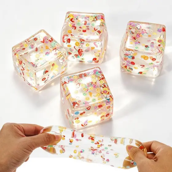 Brinquedo Quadrado De Apertar Maltose Com Tema De Frutas , 1/2 Peças , Aparelho Macio Para Alívio Do Estresse Liberação