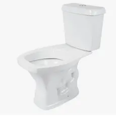Kit Vaso Sanitário Bacia Quadrado + Caixa De Descarga Acoplada 6L Branco Luzarte Robusto Moderno