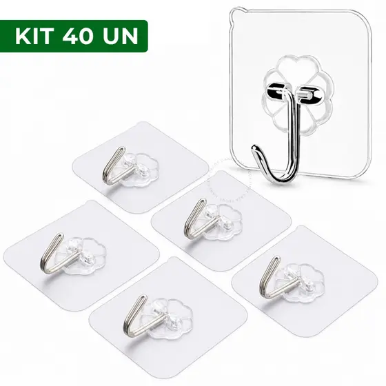 Kit 10/20/30/40 Ganchos Adesivos Parede Multi Funcional Autocolante Casa Cozinha Quarto Banheiro