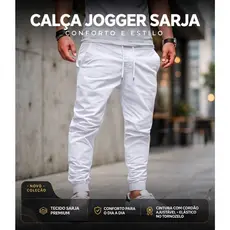 Calça Masculina Branca Jogger Calça  Branca Calça Adulto Jogger Branca