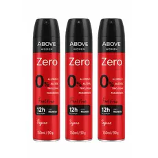 DESODORANTE ANTITRANSPIRANTE 3 UNID ABOVE WOMEN ZERO ALUMÍNIO 12H 150ML