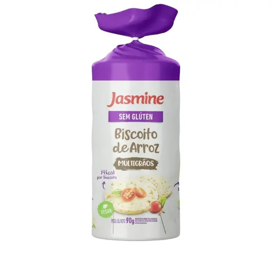 Biscoito de Arroz Multigrãos Sem Glúten Jasmine 90g