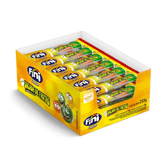 Caixa 12Iun De 14G Fini Chiclete Salada De Frutas