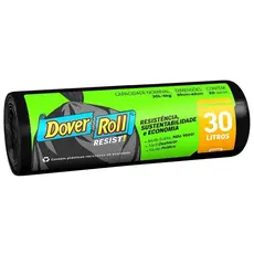 Sacos P/ Lixo 30L Dover-Roll Resist! Preto 20Un