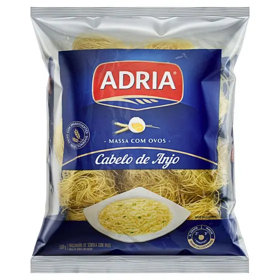 Massa Com Ovos Adria Cabelo De Anjo 500G