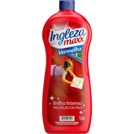 Cera Líquida Piso Maxx Ingleza Vermelha Brilho Intenso 750ml