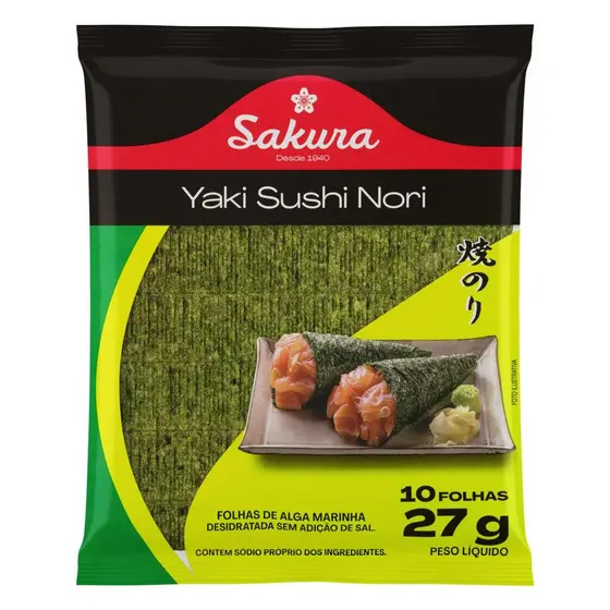 Yaki Sushi Nori Sakura 10 Folhas (27G)