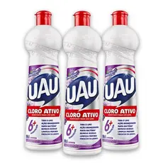 Kit 3un Limpador Multiuso 500ml Cloro Ativo Lavanda 6 Em 1 Uau