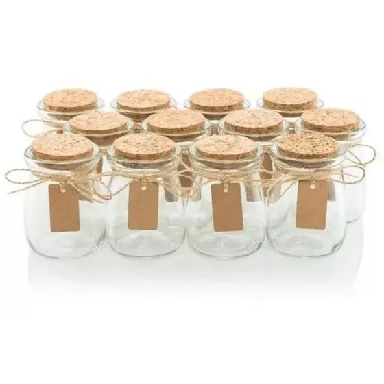30 Potes de vidro 100ML com Rolha Porta Velas