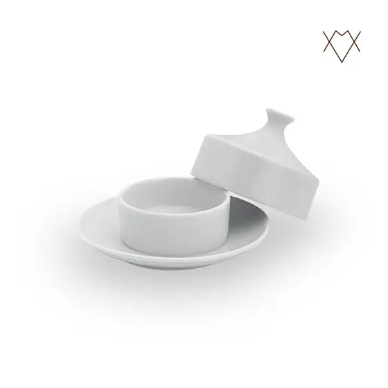 Manteigueira com Tampa Porcelana Branca 110ml Cerâmica Envio 24h