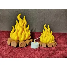 Fogueira Artificial 3D Festa Junina - Luminária Decorativa Enfeite de Mesa São João 15cm