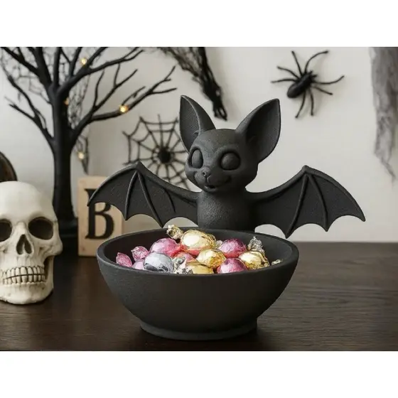 Tigela de Doces de Morcego Fofa de Halloween