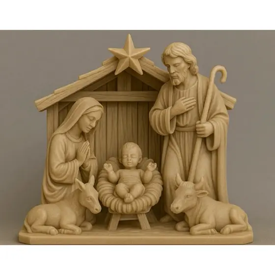 Presépio Natalino Sagrada Família Estilo Minimalista